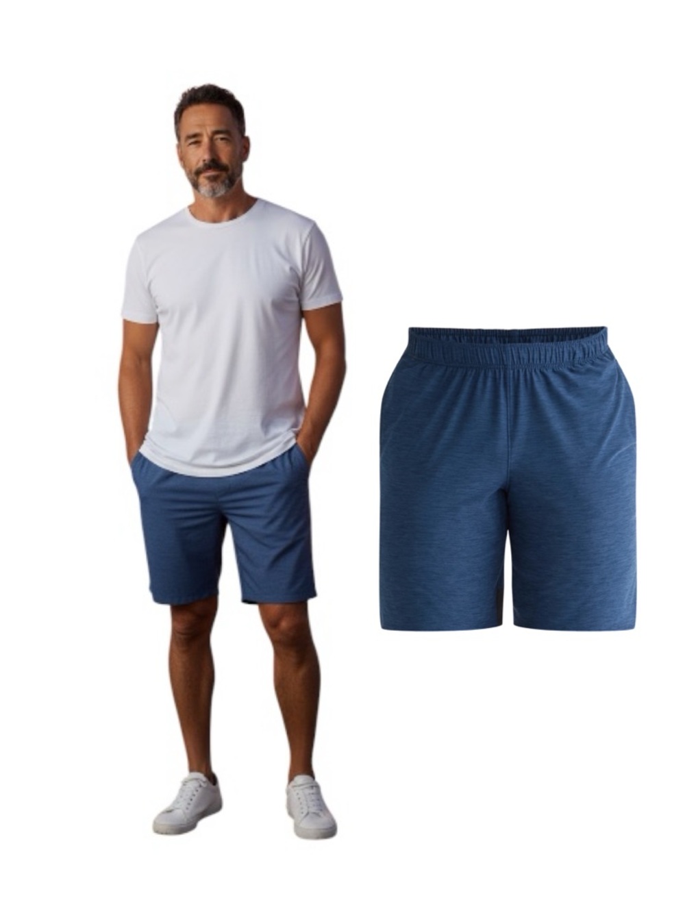 Athletic Works Men's Knit Blue Cove Performance Shorts